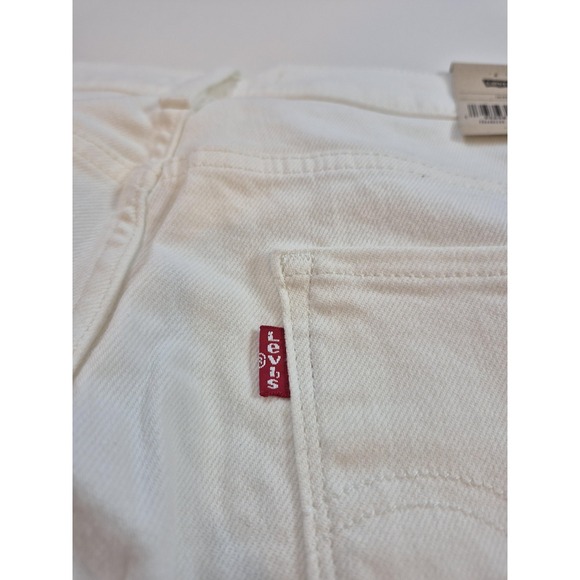 Levis Classic Straight Jeans Womens 16W White Mid Rise Stellar Stretch Denim - Picture 13 of 16